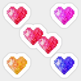 Color love hearts pattern Sticker